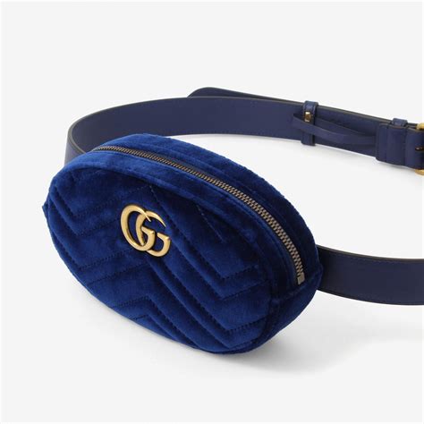 gucci belt bag velvet blue|black gucci marmont bag.